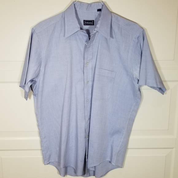 Hathaway Short Sleeve Blue Shirt 16 - Picture 1 of 16